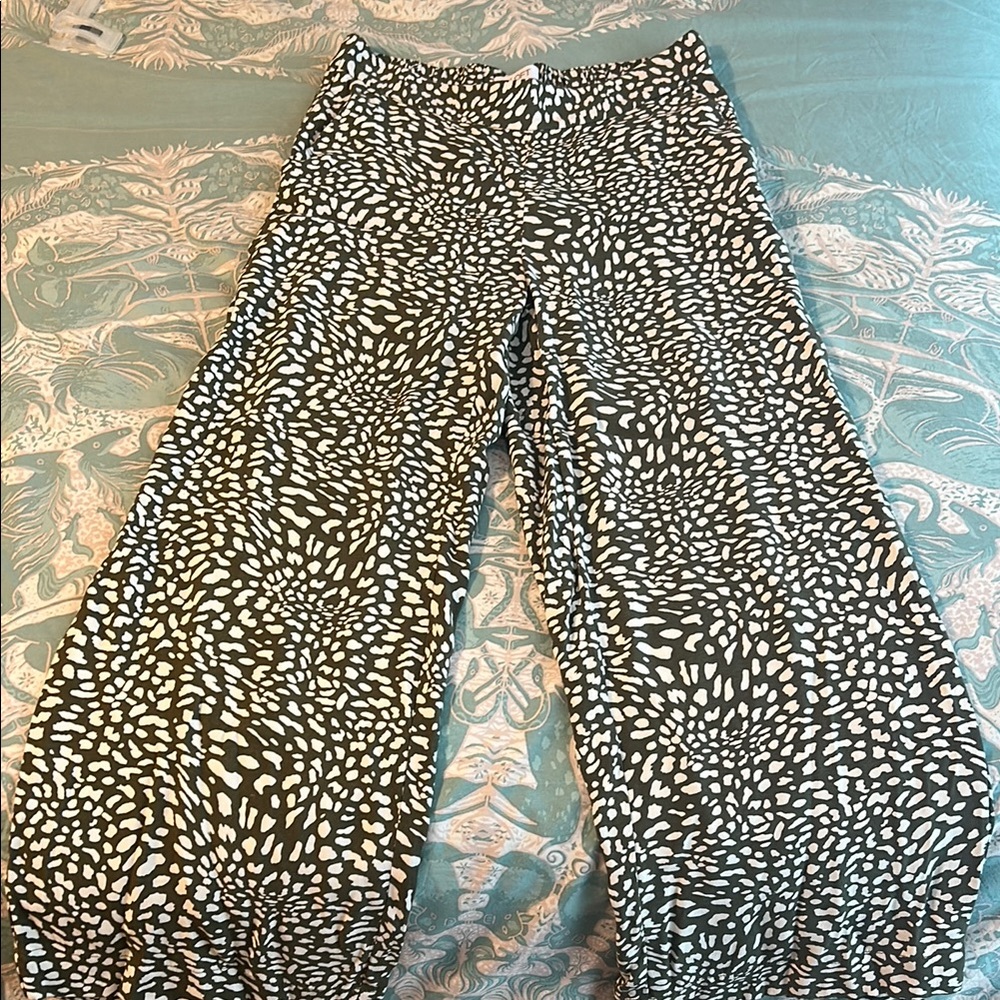 Flowy Green and White Women's Dress Pants